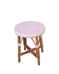 White Round Low Stool - Used