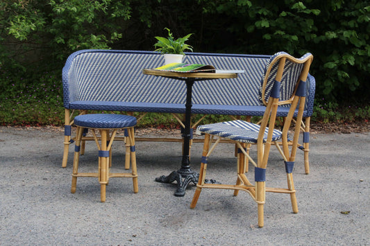 Banc extérieur en rotin : art de Maison Louis Drucker !