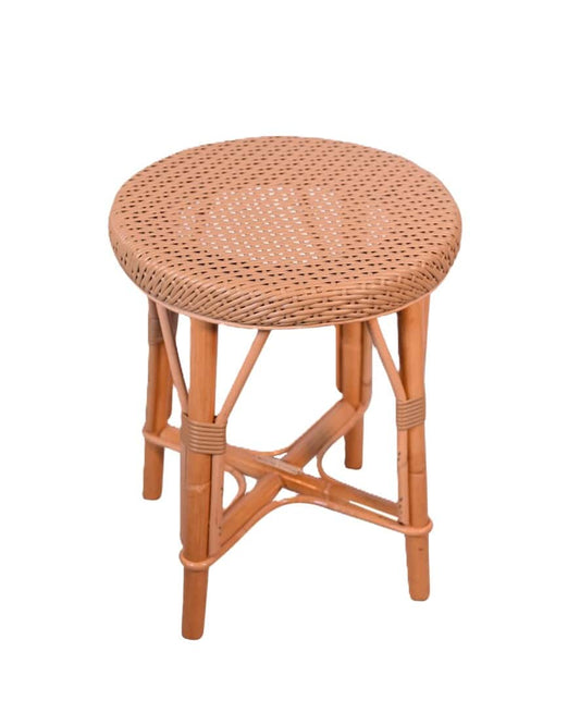 Beige round low stool - Used - Second-hand 1