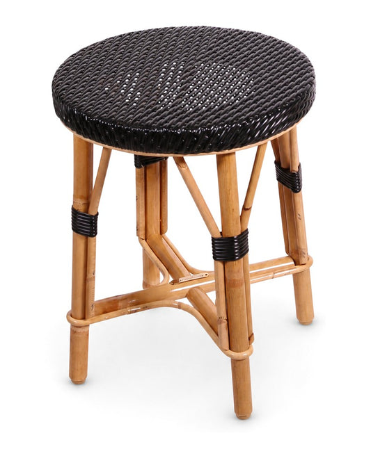 Black low round stool - Pre-owned