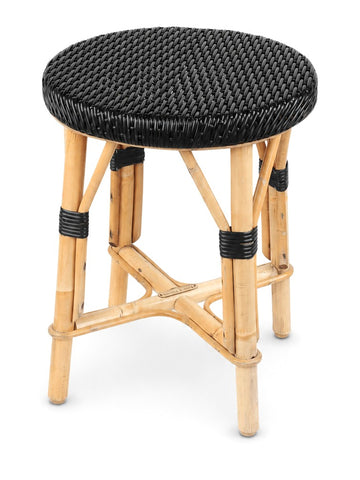 Black low round stool - Pre-owned