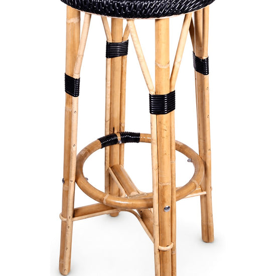 Tabouret rond, haut et noir