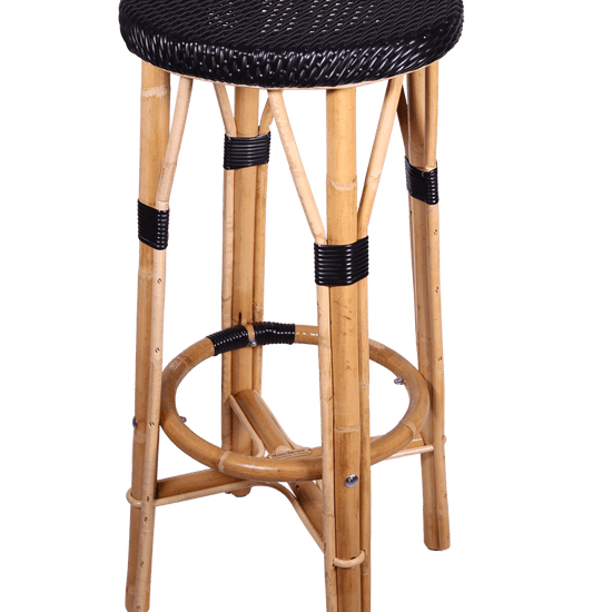 Tabouret rond, haut et noir