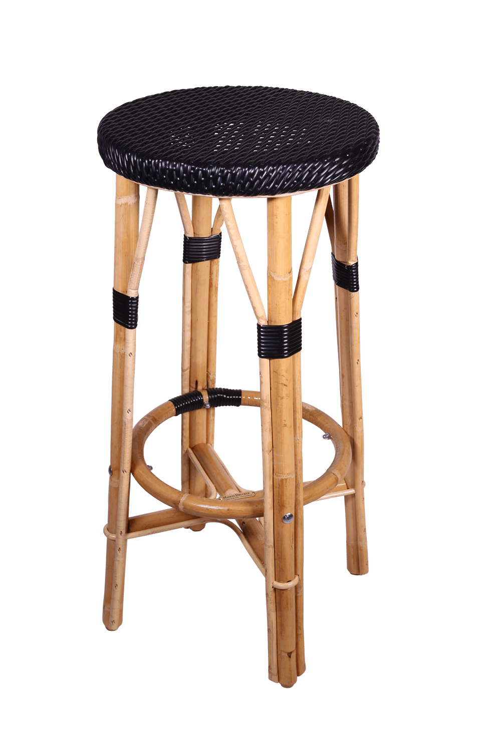 Tabouret rond, haut et noir