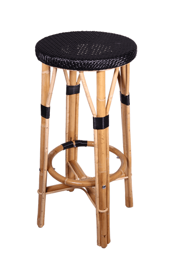 Tabouret rond, haut et noir