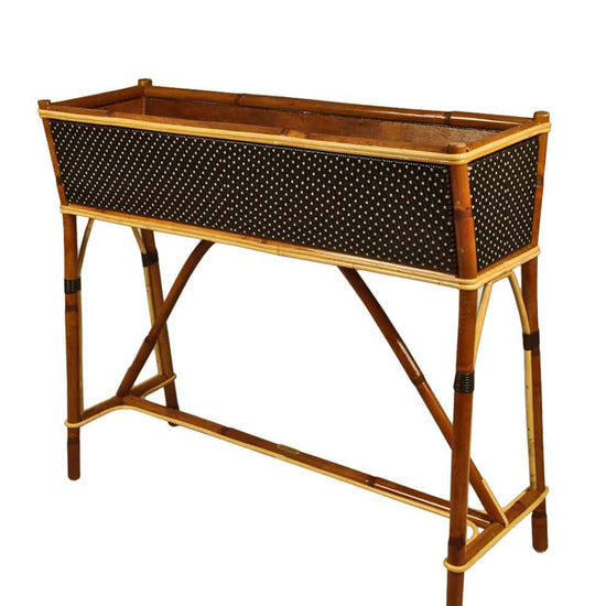 Jardinière en rotin tissée