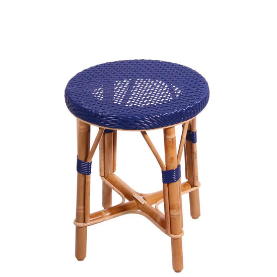 Tabouret bas, rond et bleu outremer