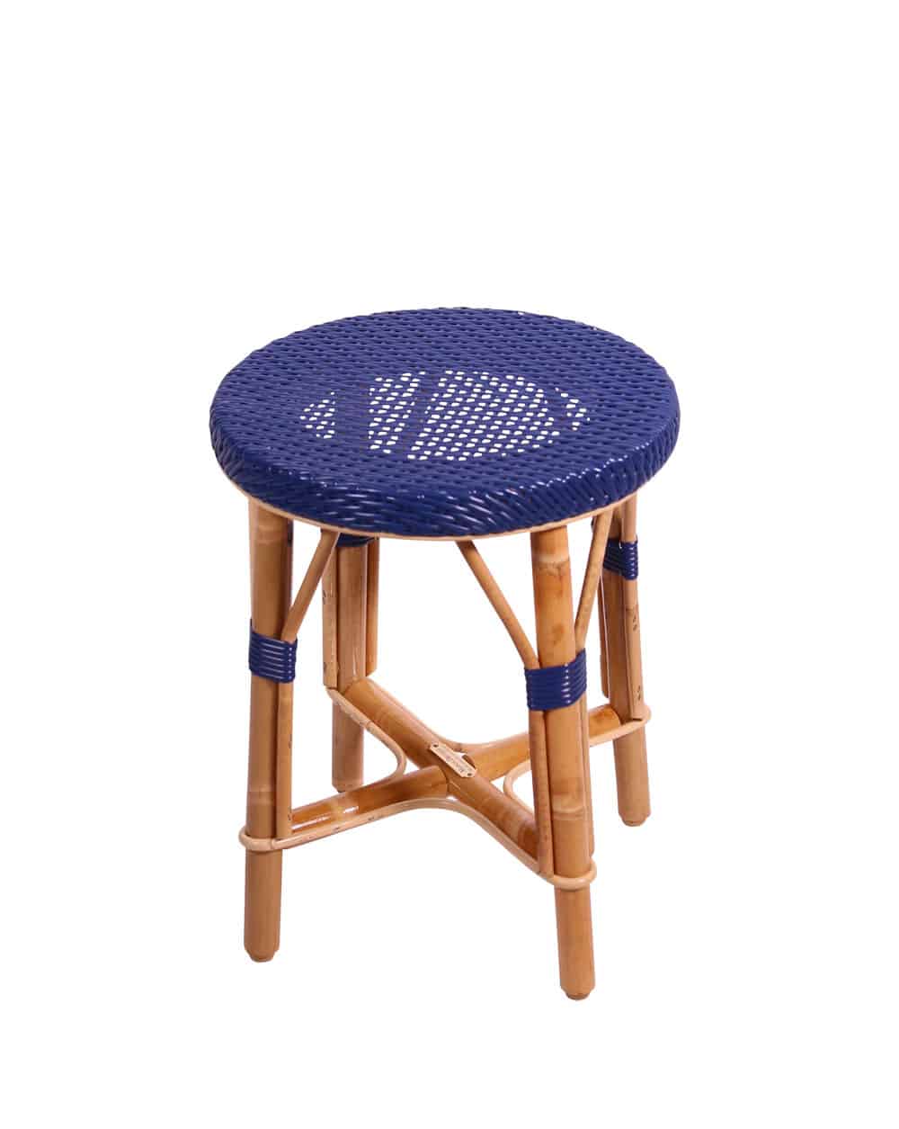 Tabouret bas, rond et bleu outremer